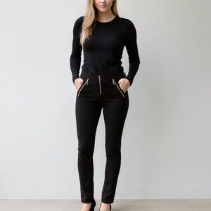Alice + Olivia Black Skinny Pants XS/0 – Zip Pocket Stretch Leggings